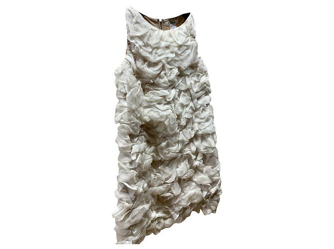 Chloé Cloud Kleid aus Seide Creme Roh