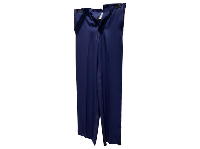 Céline Un pantalon, leggings Viscose Bleu Corail  ref.288493