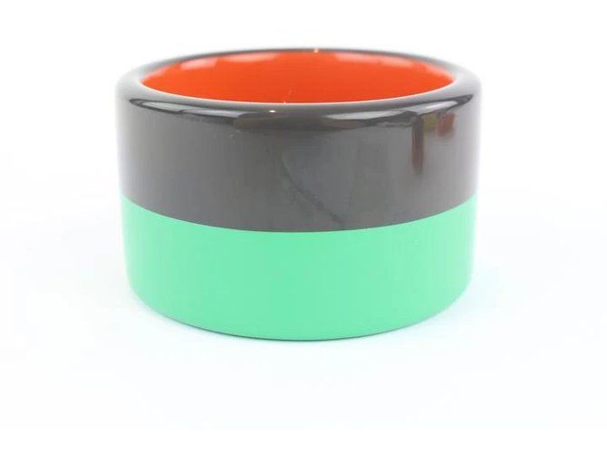 Hermès Multicolor Antracite e Verde Menta 3 Bracciale Bangle Colombo Multicolore  ref.288534