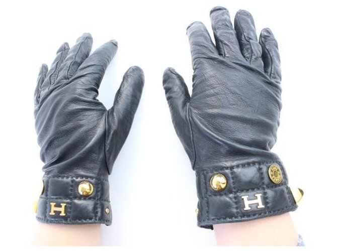 Hermès Studded Constance H Logo Gloves Black  ref.288570