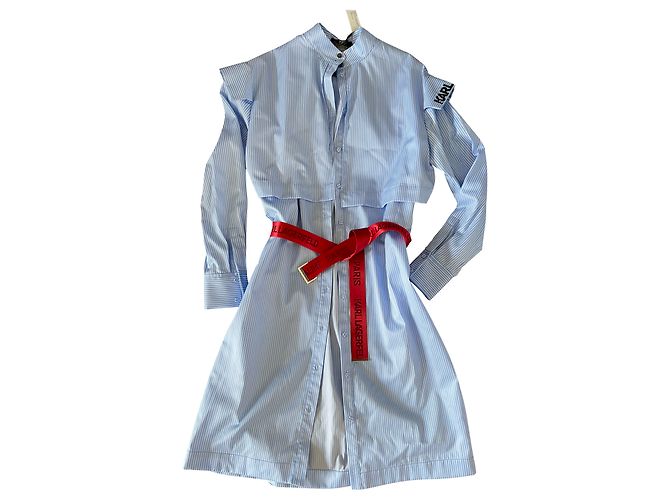 Vestido Karl Lagerfeld de algodón azul claro