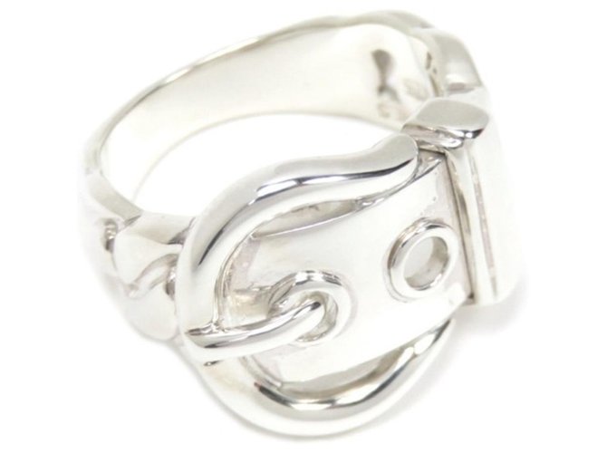 Hermès Hermes Silver Belt Buckle Ring Silvery Metal  ref.288710
