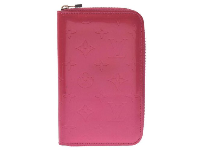 Louis Vuitton Zippy Wallet Cuir vernis Rose  ref.288818