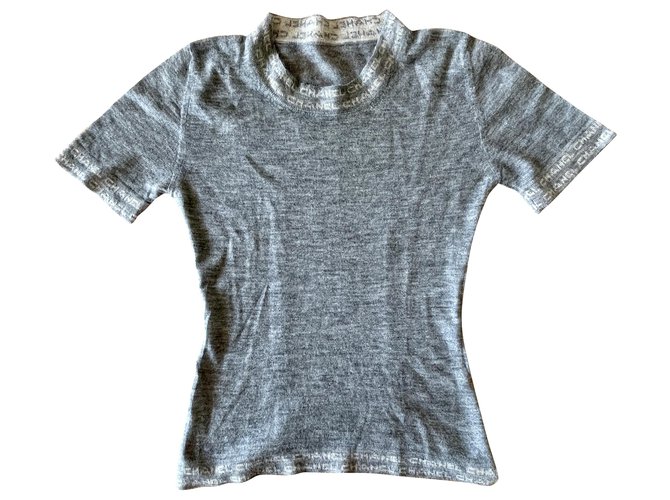 Chanel cashmere sweater / t-shirt Grey  ref.288842