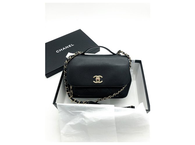 Timeless Chanel schwarz Business Affinity Tasche voll Kaviar Leder  ref.288947