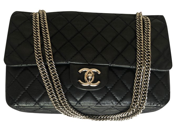 Chanel Handtasche aus Timeless Marine Leder 25 cm Marineblau Dunkelblau  ref.288949