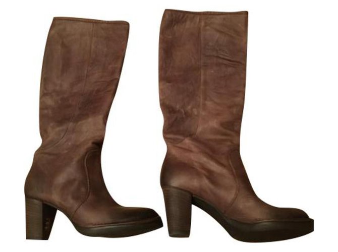 Alberto Fermani botas Castanha Couro  ref.288988