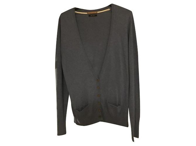 Cárdigan Massimo Dutti Azul Algodón Seda Talla L Turquesa