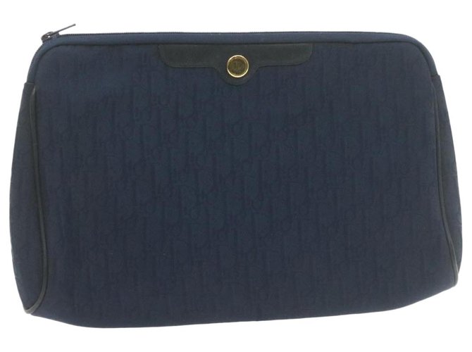 Dior Clutch Bag Azul Lona  ref.289103