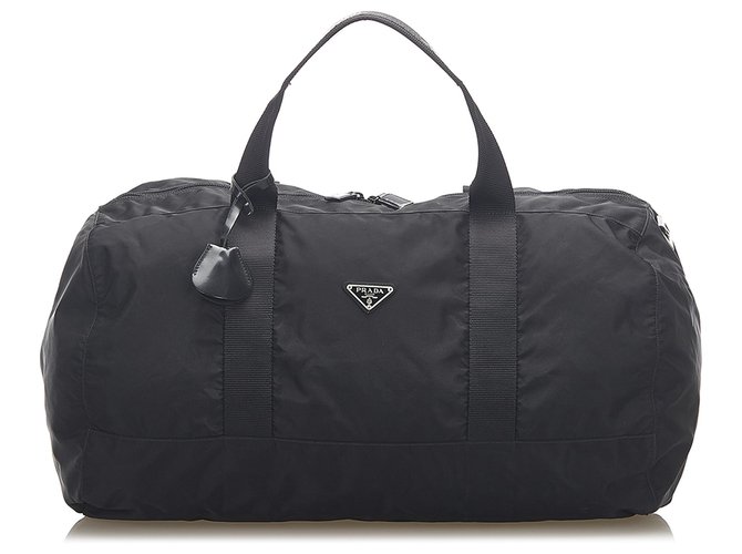 Prada Black Tessuto Travel Bag Negro Nylon Paño  ref.289161