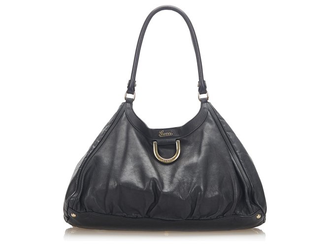 Gucci Black Abbey D-Ring Leather Shoulder Bag Pony-style calfskin  ref.289163