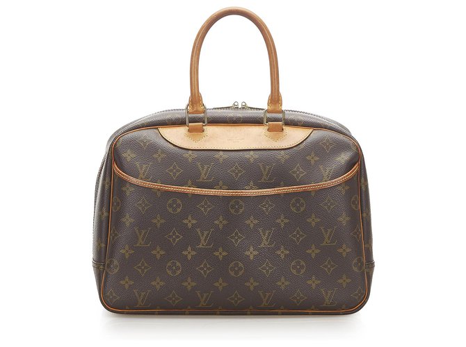 Louis Vuitton Brown Monogram Deauville Leather Cloth  ref.289169