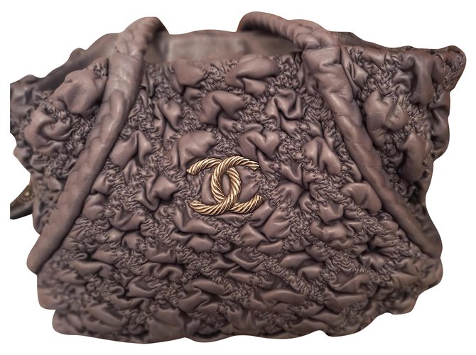 Chanel Handtaschen Anthrazitgrau Lammfell  ref.289261