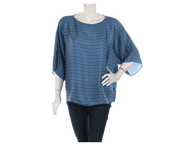 Michael Kors Bluse Blau Polyester Größe L
