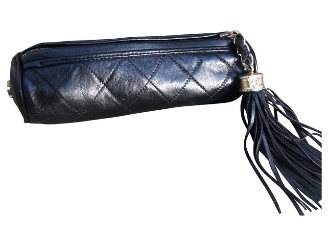 Vanity Chanel Clutch bags Black Leather  ref.289366