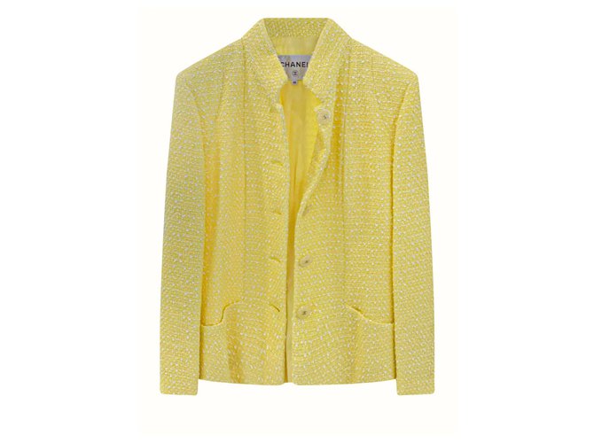 Chanel 2019 Spring Runway jacket Yellow Tweed  ref.289380