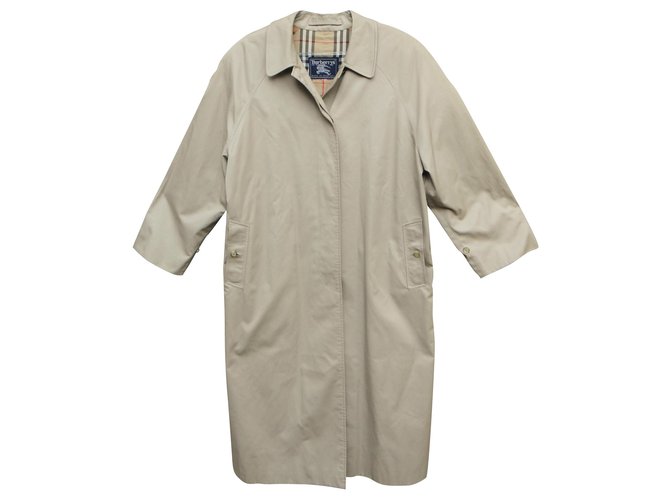 Burberry woman raincoat vintage t 48 Beige Cotton Polyester  ref.289391