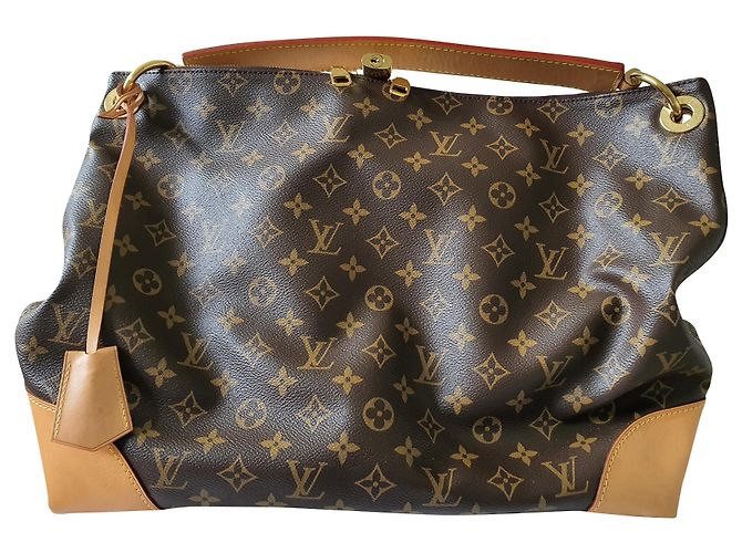 Louis Vuitton Berri MM Brown Cloth Handbag