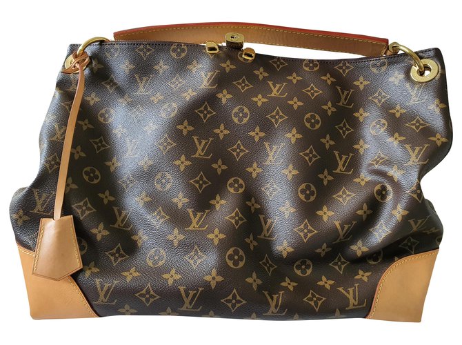 Louis Vuitton Berri MM Braun Leinwand  ref.289395