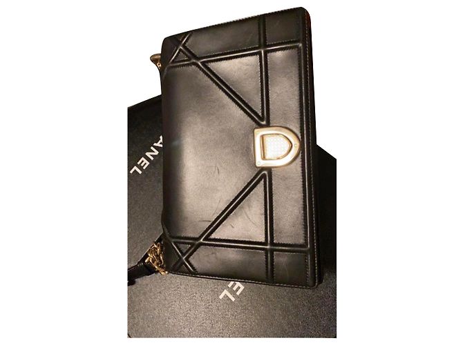 Borsa a mano Dior Diorama in pelle nera Nero
