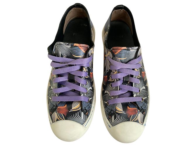 Fendi Multicolor Leather Sneakers