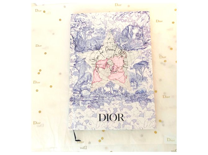 Dior Blue Toile de Jouy "Em todo o mundo" Branco Azul claro  ref.289503