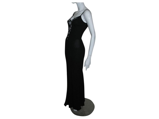 Autre Marque Stunning evening gown by Jiki Monte Carlo Black Viscose  ref.289701