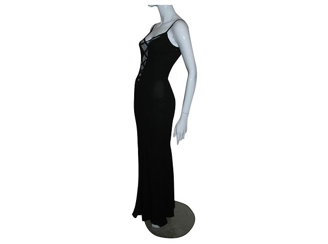 Autre Marque Atemberaubendes Abendkleid von Jiki Monte Carlo Schwarz