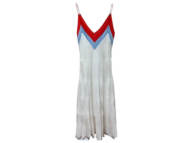 Vestido Sandro de viscosa blanco rojo azul Roja
