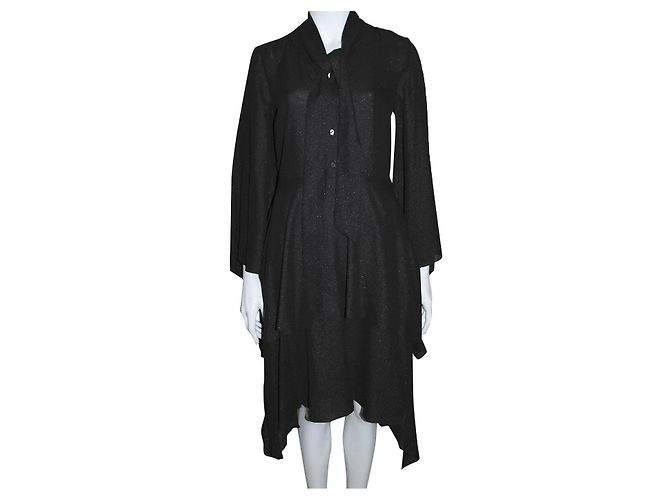 Autre Marque Vestido asimétrico negro metalizado Osman Perfect Five Metálico