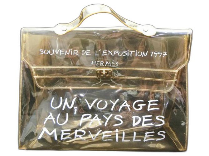 Bolso satchel de vinilo transparente souvenir translúcido de Hermès Kelly  ref.289803
