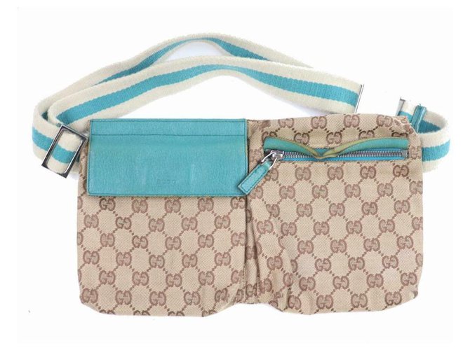 Gucci Original GG Guccissima Canvas Beige Fanny Pack Belt Bag
