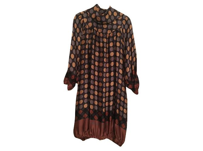 Autre Marque Vestido Manila Grace de seda con lunares Multicolor