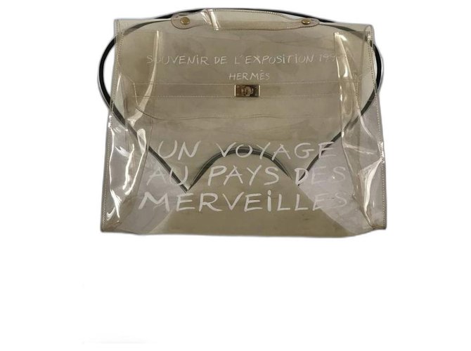 Hermès Kelly Souvenir 1997 Cartella traslucida in vinile bianco trasparente  ref.289931