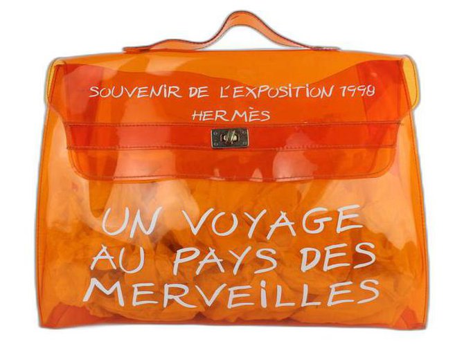 Hermès 1998 Kelly L'exposition Clear Souvenir Orange  ref.289966