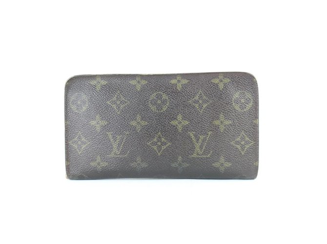 Louis Vuitton Monogramm Zippy Long Wallet Braun beschichtetes Canvas-Armband  ref.290168