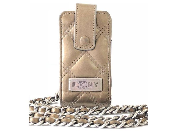 Chanel Bronze Chain Sacola Acolchoada Mini Cadeia  ref.290223