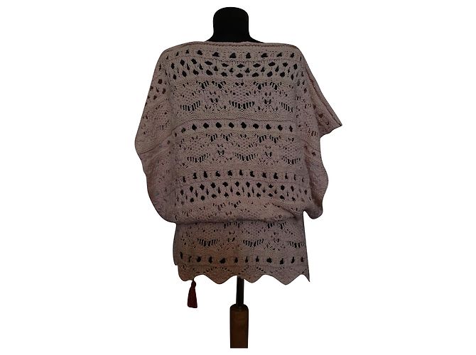 Autre Marque Poncho Maglione Devota & Lomba Rosa in Cotone Multicolore 