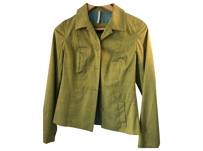 Tailleur pantalon Piazza Sempione en soie vert