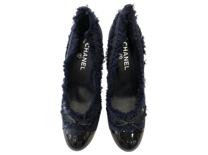 Chanel High heel Blue Cloth  ref.290380