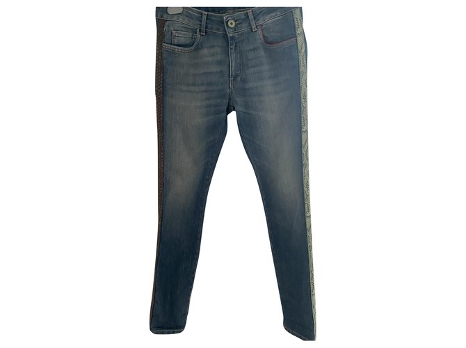 Autre Marque Jeans con intagli lucertola Pianustudio Blu Cotone  ref.290407