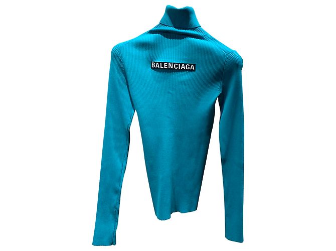 Balenciaga Rollkragenpullover Türkis
