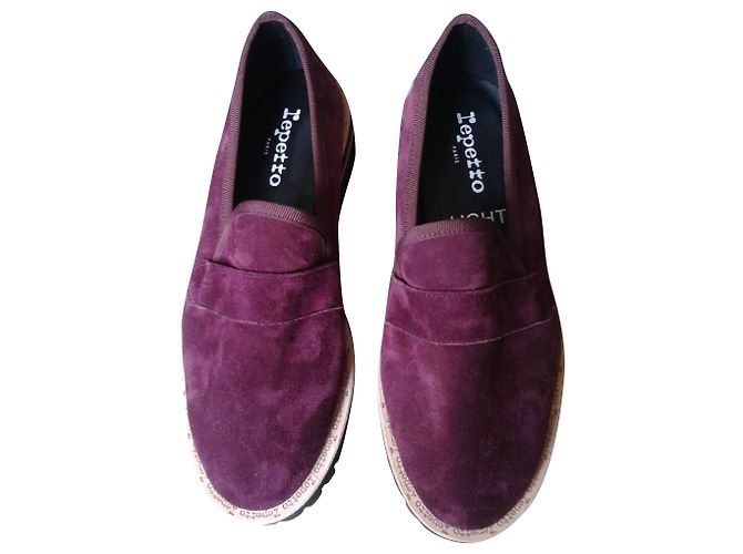 Mocassins Repetto de couro Prune Ameixa