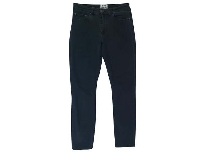 Acne Jeans Black Cotton  ref.290596