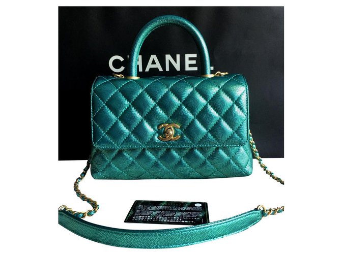Chanel Coco Handle Small Emerald Green - Touched Vintage