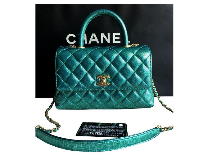 Bolsa pequena Chanel Coco Handle Verde