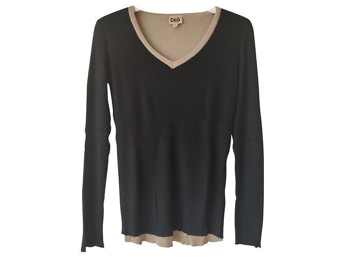 DOLCE & GABBANA BAUMWOLLE V-NEK JUMPER Schwarz