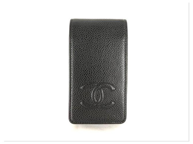 Chanel Noir Caviar Iphone 4Caso S  ref.291224