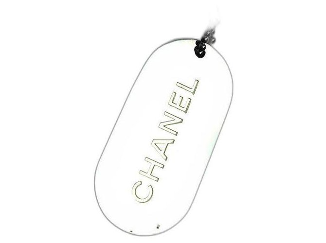 Chanel CC Strip Dog Tag Charm Pendant Keychain  ref.291321