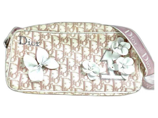 Christian Dior Monogram Floral Saddle Bag Pink